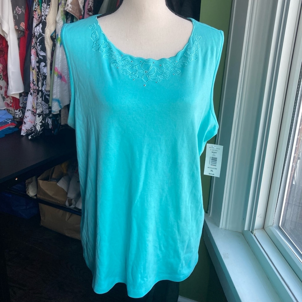 Allison Daley Tank Top Women's XL Aqua
